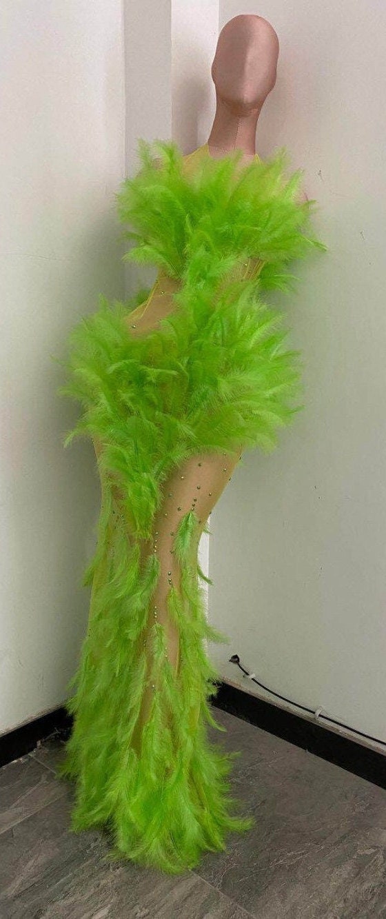 Feather Green Dress