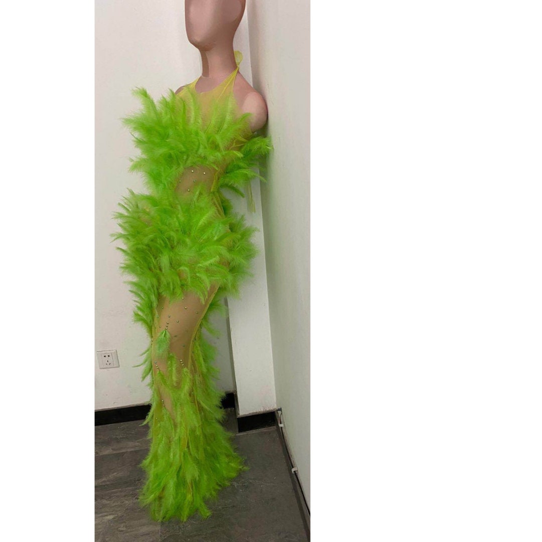 Feather Green Dress