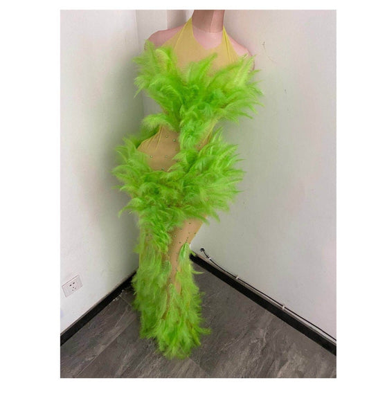 Feather Green Dress