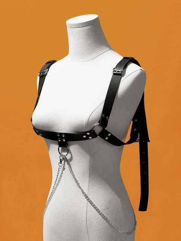 Harness Chain Leather Strap Belt