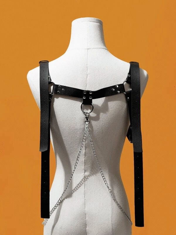 Harness Chain Leather Strap Belt