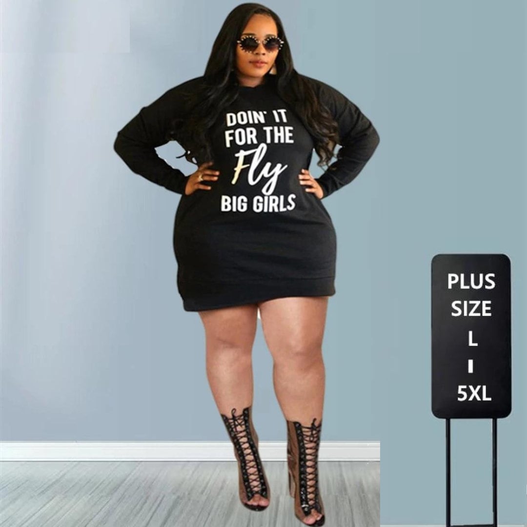 Plus Size Hoodie Sweater Dress 1x 2x 3x 4x