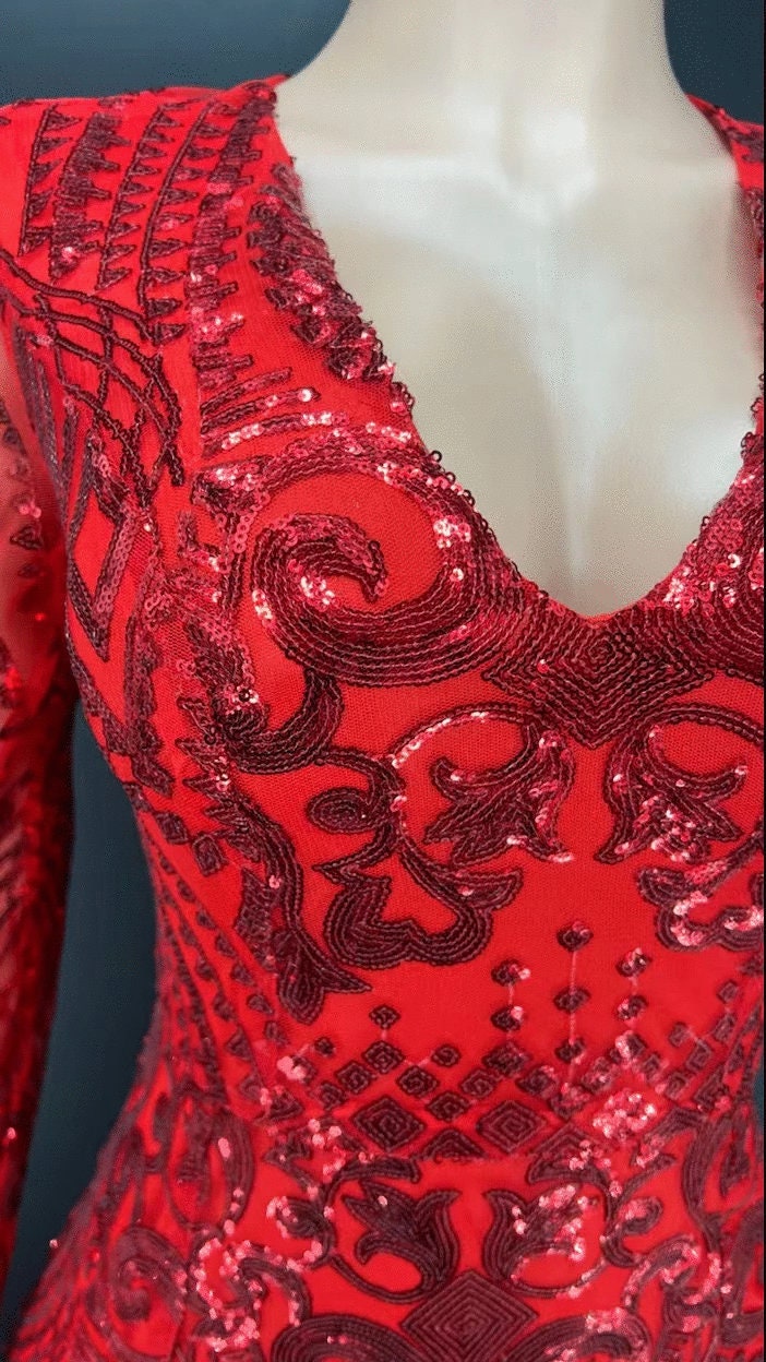 Red Sequin Dress