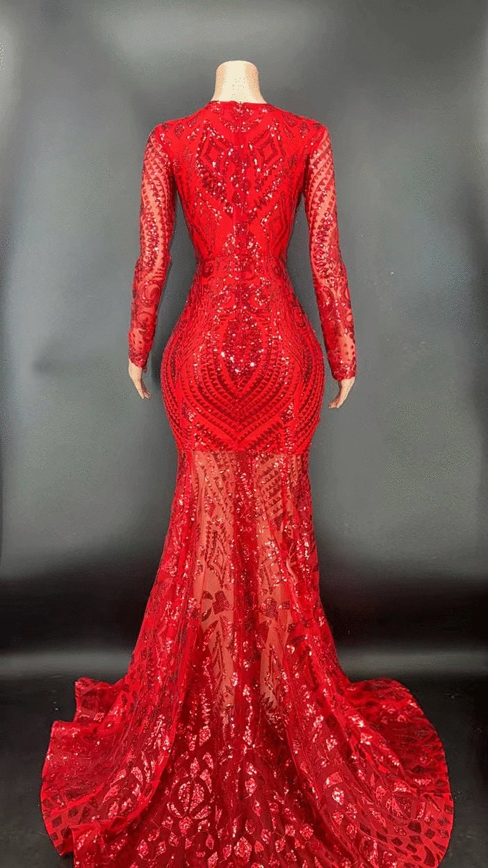 Red Sequin Dress