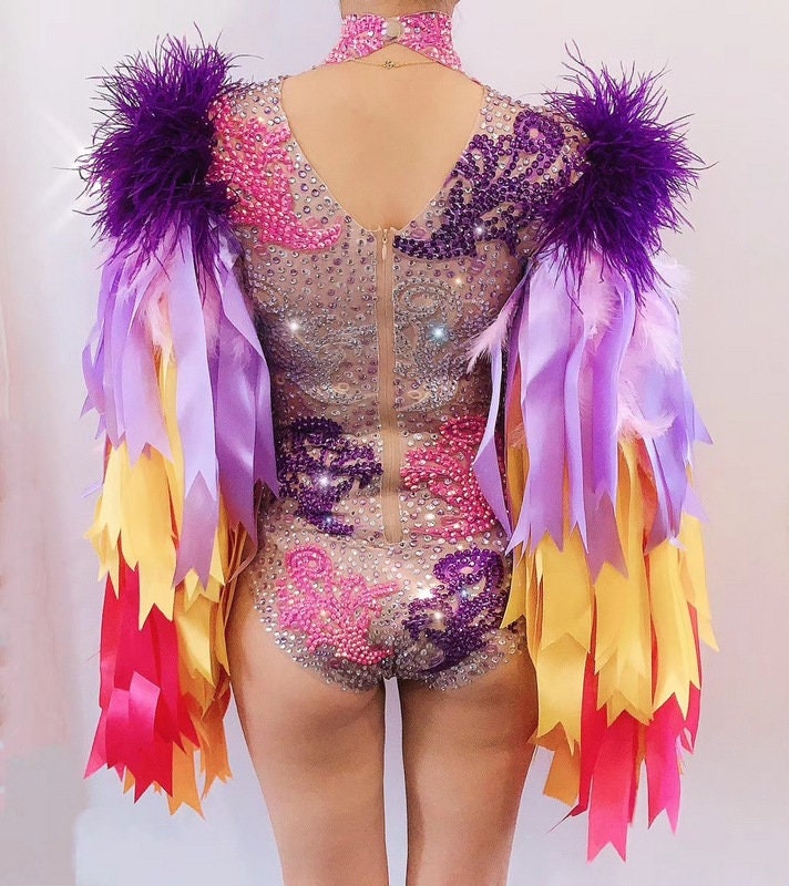 Rhinestone Feather Monokini