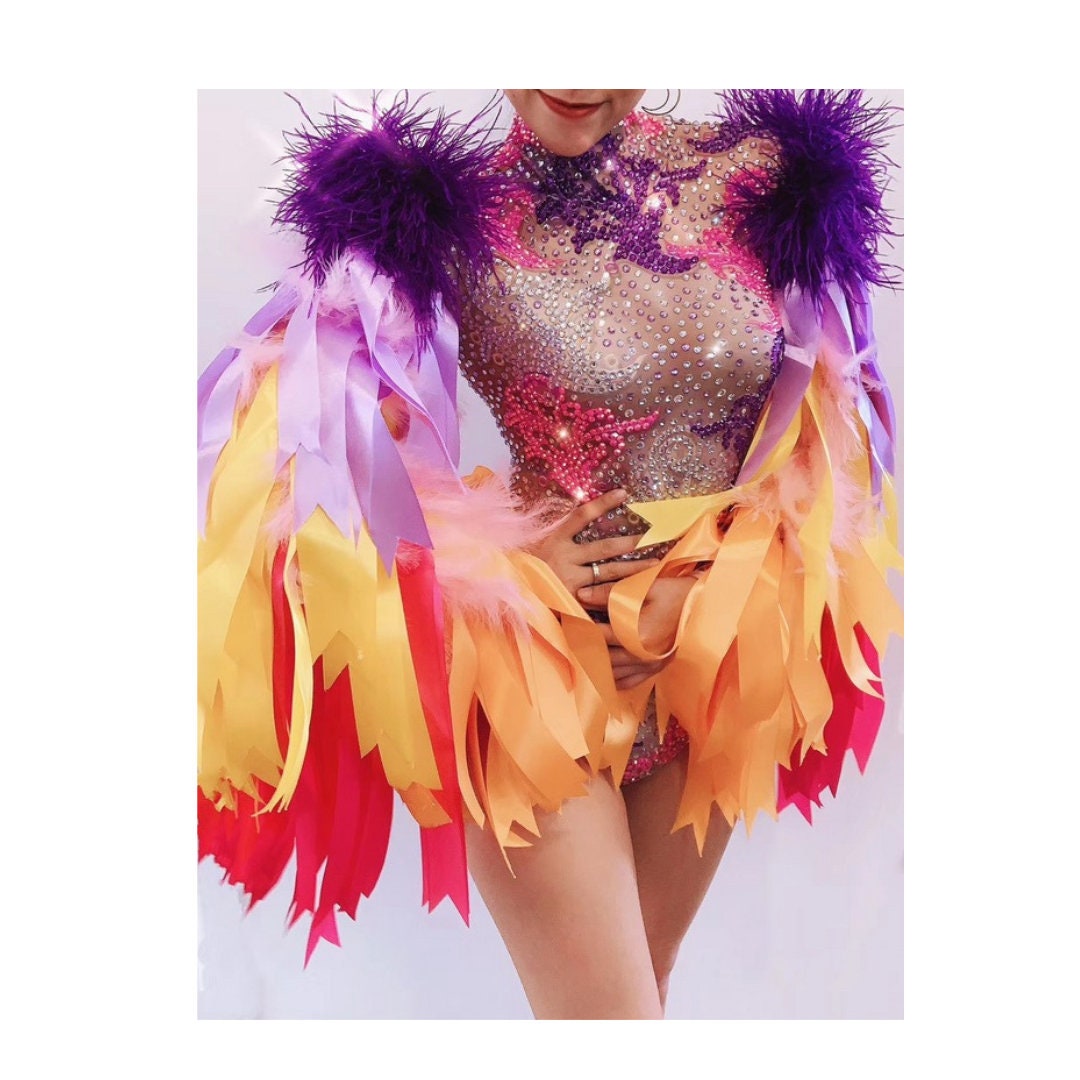 Rhinestone Feather Monokini