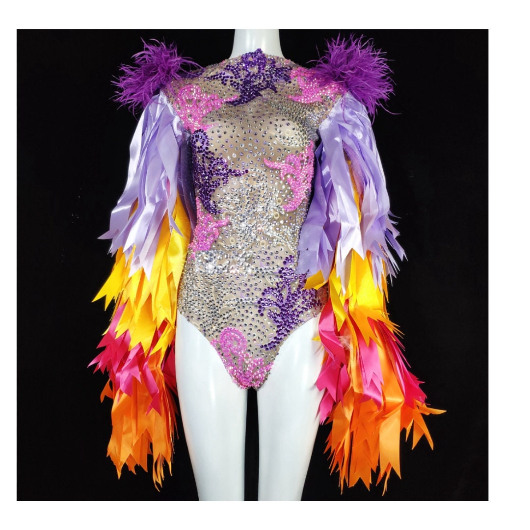 Rhinestone Feather Monokini