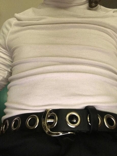 Black Leather Grommet Belt